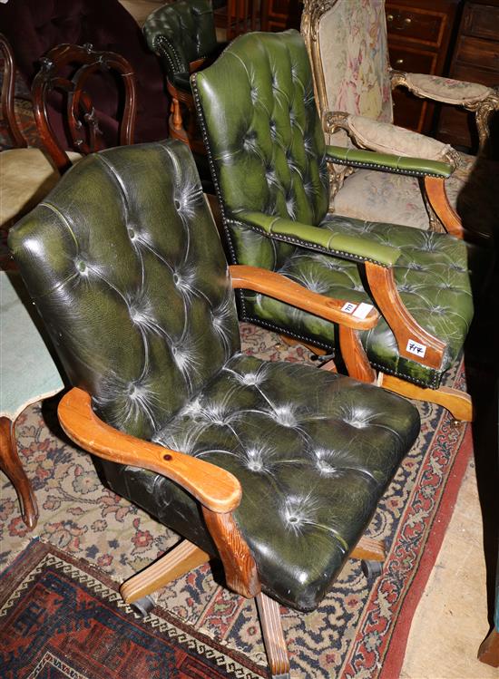 2 button back leather office chairs